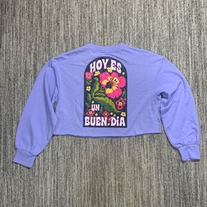 New Target Latin Heritage Month Women's XXS Long Sleeve Lavendar‎ Cropped Top